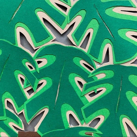 Plant love Monstera paper artwork wall hanging - Picture 7 of 11